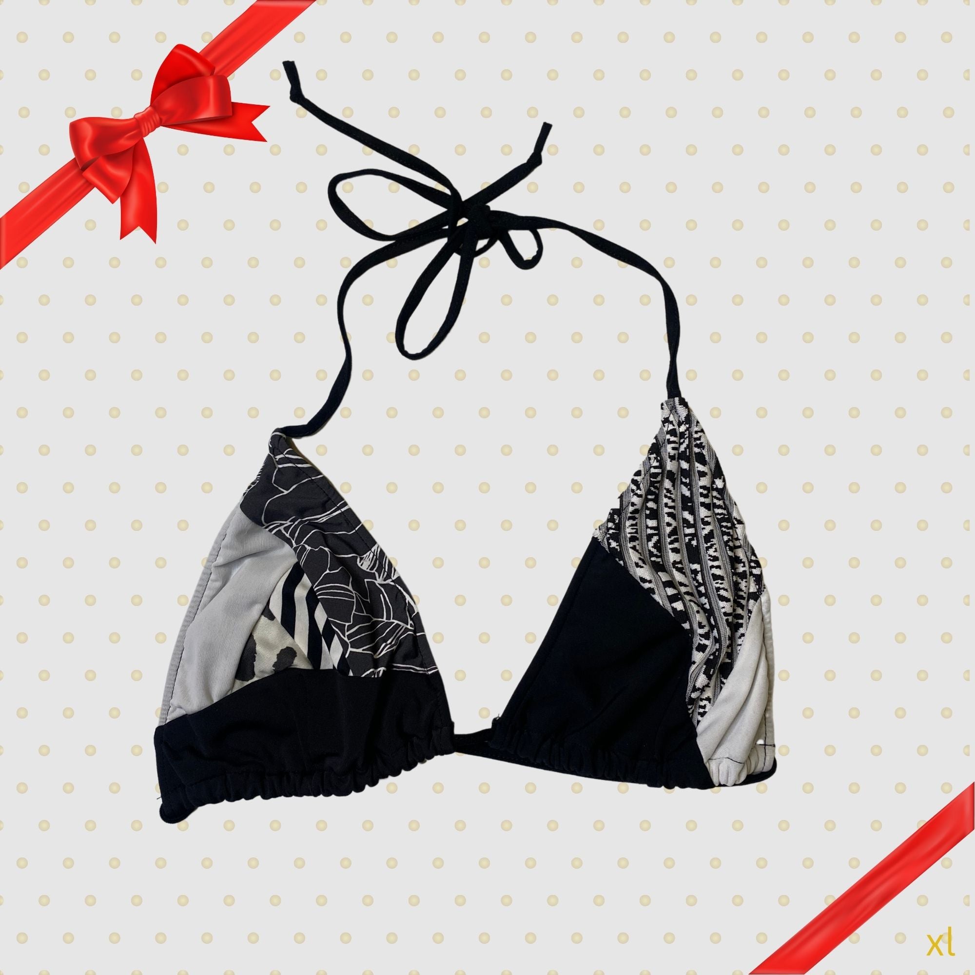 extra large black + white triangle bikini black friday Zero Waste