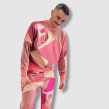 Load image into Gallery viewer, 'birthday pink' all-over patchwork crewneck sweatshirt