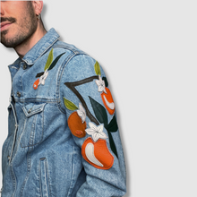 Load image into Gallery viewer, denim 'freshly squeezed' jacket