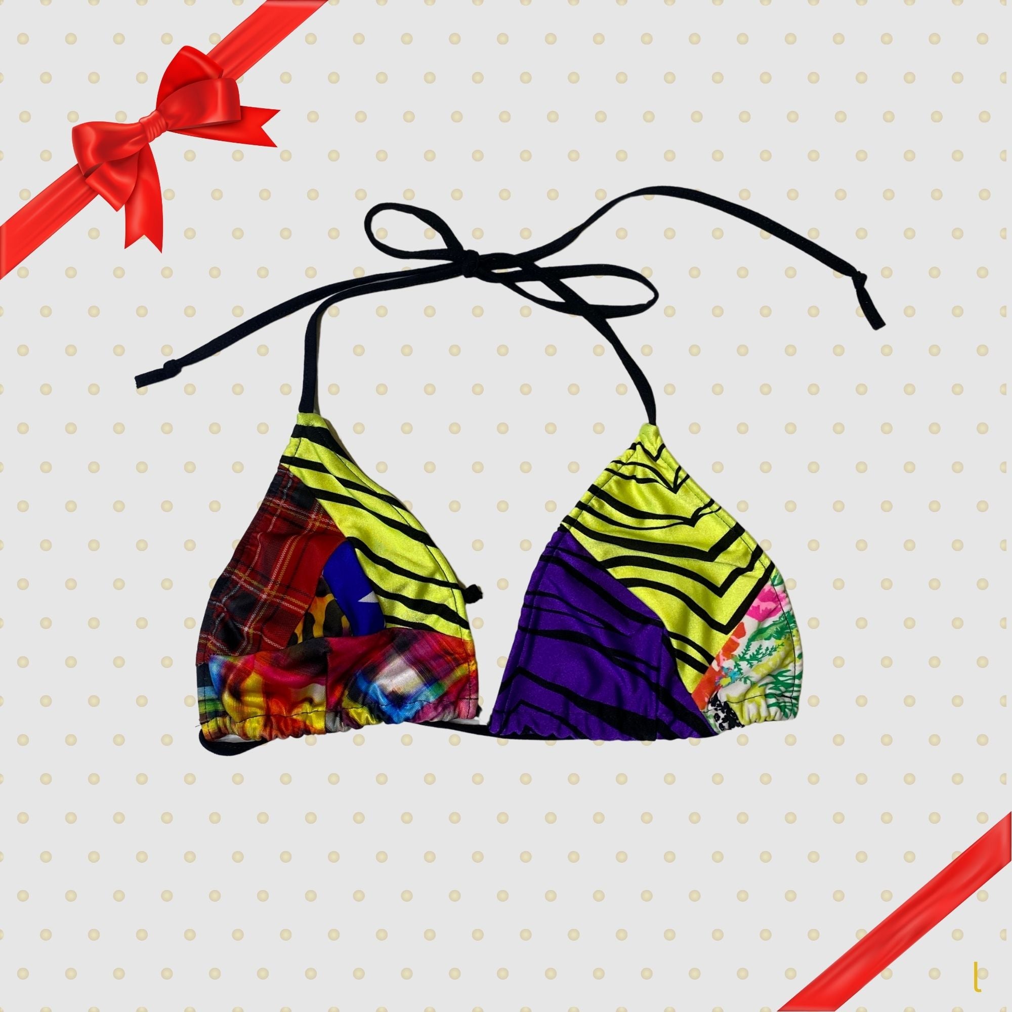 large mixed print triangle bikini black friday Zero Waste Daniel