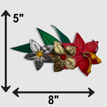 Load image into Gallery viewer, 'holiday blooms' leather brooch