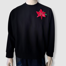 Load image into Gallery viewer, 'holiday floral' leather brooch (red)