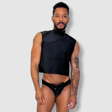Load image into Gallery viewer, SMALL - the 'black + mesh' crop top