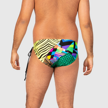Load image into Gallery viewer, XLARGE - the 'mixed print' string swim brief