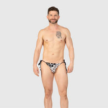Load image into Gallery viewer, 2XLARGE - the 'black + white' string swim brief