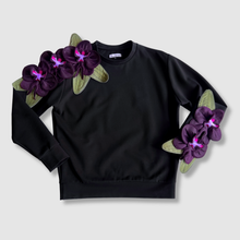 Load image into Gallery viewer, 'aubergine orchids' crewneck sweatshirt