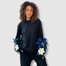 Load image into Gallery viewer, 'blooms in blue' crewneck sweatshirt