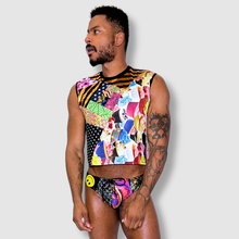 Load image into Gallery viewer, SMALL - the 'mixed print' crop top