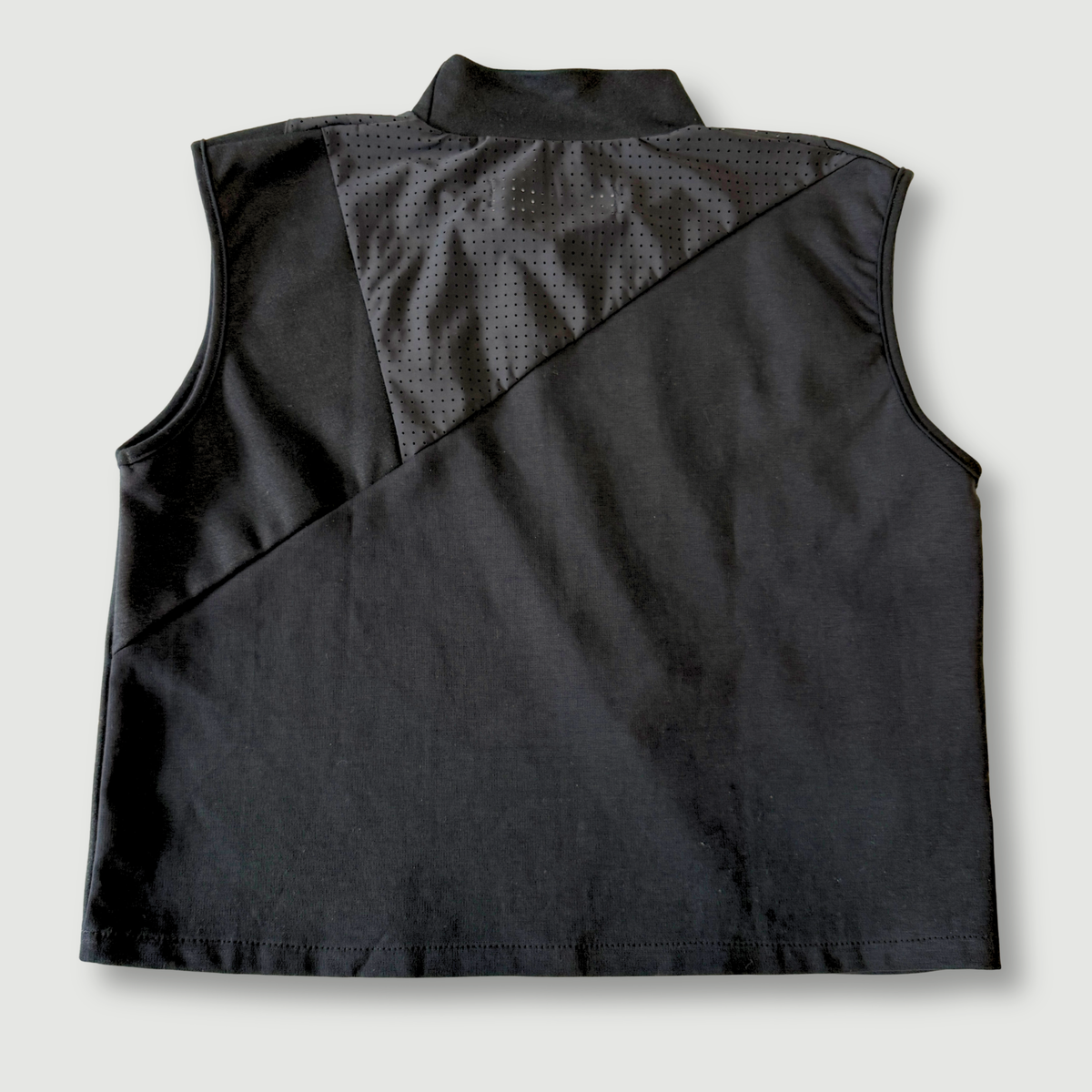 size small - sample sale - black + mesh crop top