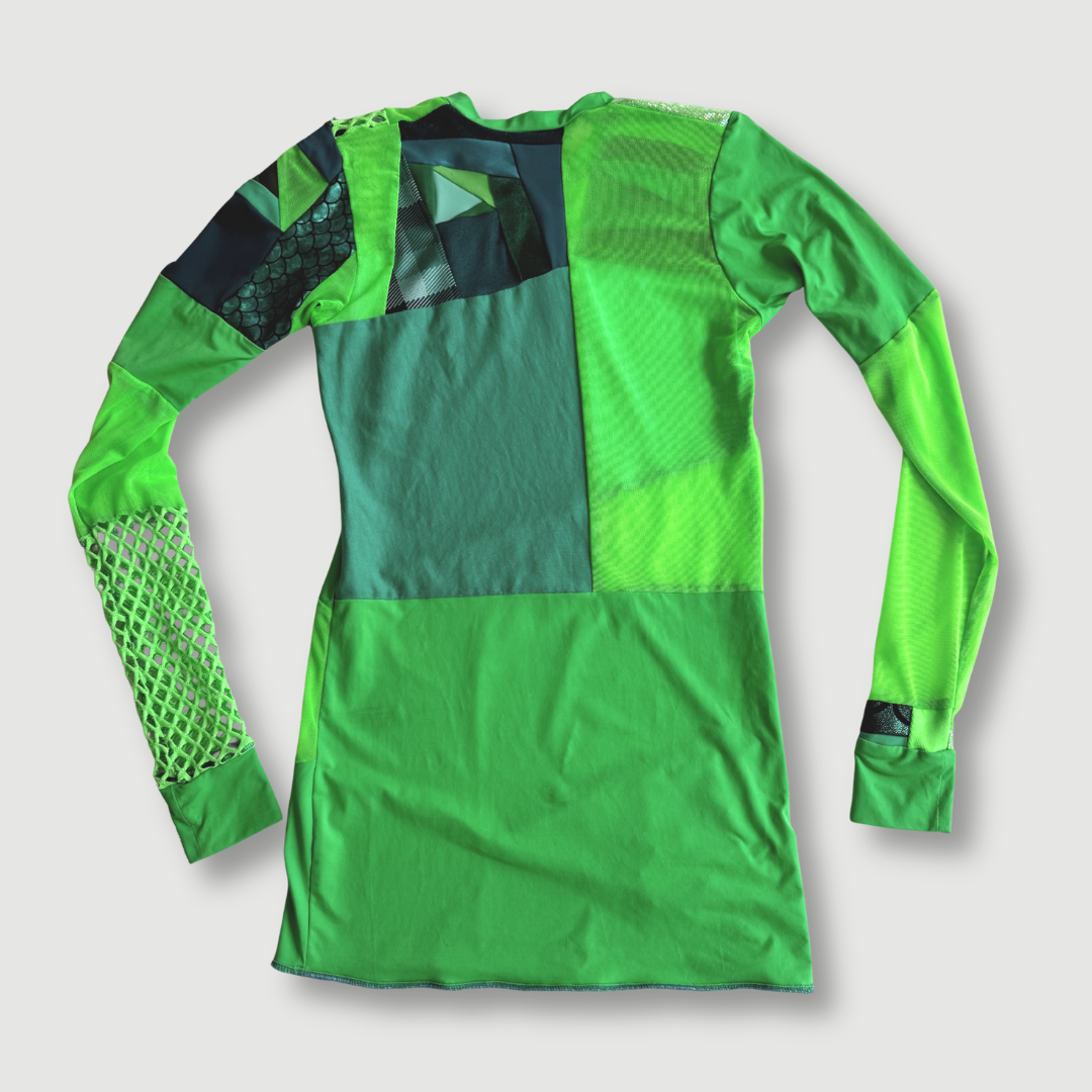 size small - preloved - neon green mesh crew neck