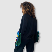 Load image into Gallery viewer, 'blooms in blue' crewneck sweatshirt