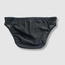 Load image into Gallery viewer, XLARGE - the 'black + mesh' swim brief
