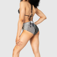 Load image into Gallery viewer, XLARGE - the 'black + white' high waisted bikini bottom