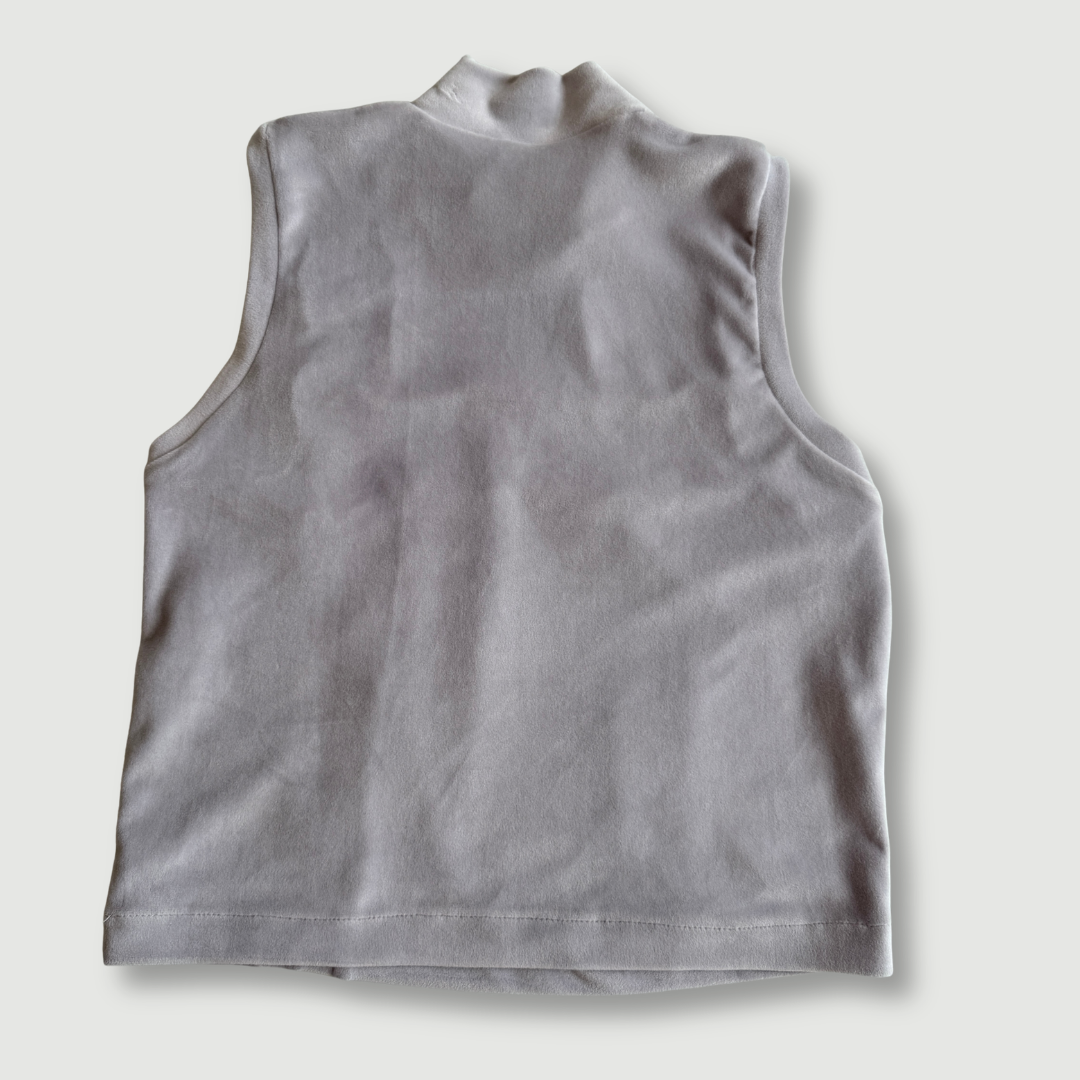 size small - preloved - gray velour mock neck crop top