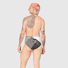 Load image into Gallery viewer, XLARGE - the 'black + white' high waisted bikini bottom