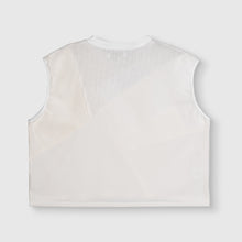 Load image into Gallery viewer, XLARGE - white 'all-over reroll' cropped tank top