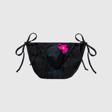 Load image into Gallery viewer, XLARGE - the 'black + neon florals' string swim brief