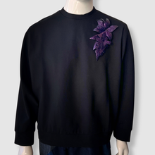 Load image into Gallery viewer, 'metallic blooms' leather brooch (purple)