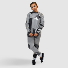 Load image into Gallery viewer, gray sweatsuit on model made by zero waste daniel a sustainable fashion brand in ny