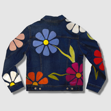 Load image into Gallery viewer, denim 'leather daisies' jacket