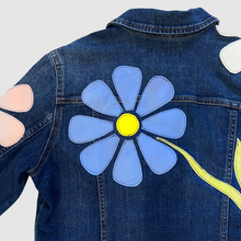 Load image into Gallery viewer, denim 'leather daisies' jacket