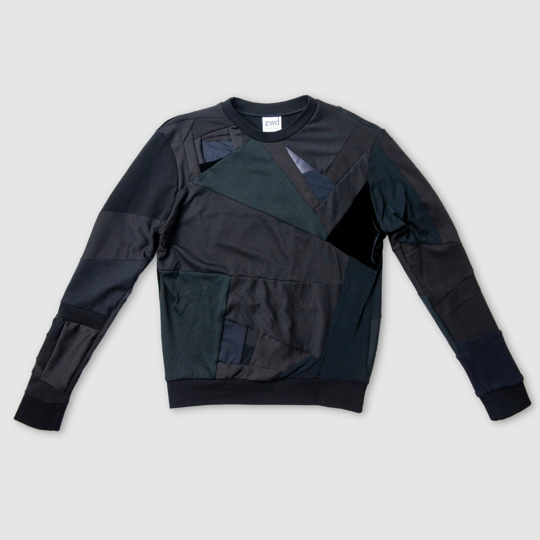 black 'all-over reroll' sweatshirt