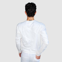 Load image into Gallery viewer, SMALL - white 'all-over reroll' sweatshirt