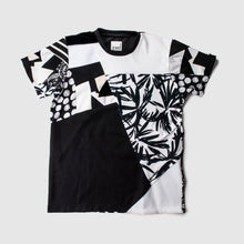 Load image into Gallery viewer, black + white 'all-over reroll' short sleeve tee shirt