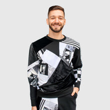 Load image into Gallery viewer, black + white 'all-over reroll' sweatshirt