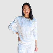 Load image into Gallery viewer, SMALL - white 'all-over reroll' sweatshirt