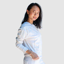 Load image into Gallery viewer, SMALL - white 'all-over reroll' sweatshirt