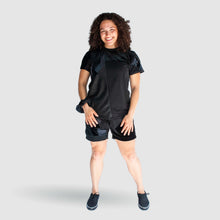 Load image into Gallery viewer, black 'all-over reroll' bundle (tee shirt + short)