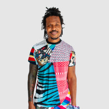 Load image into Gallery viewer, mixed print 'all-over reroll' short sleeve tee shirt