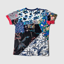 Load image into Gallery viewer, mixed print t-shirt custom made in nyc with zero waste 
