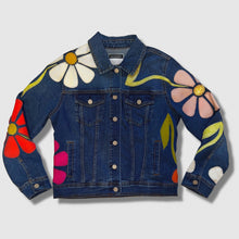 Load image into Gallery viewer, denim 'leather daisies' jacket