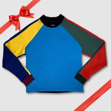 Load image into Gallery viewer, in-stock holiday - SIZE: S - primary colors &#39;color block&#39; sweatshirt
