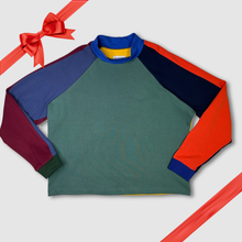 Load image into Gallery viewer, in-stock holiday - SIZE: 2XL - primary colors &#39;color block&#39; sweatshirt
