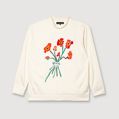 the painterly poppy sweatshirt