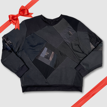 Load image into Gallery viewer, in-stock holiday - SIZE: 3XL - black &#39;all-over reroll&#39; sweatshirt
