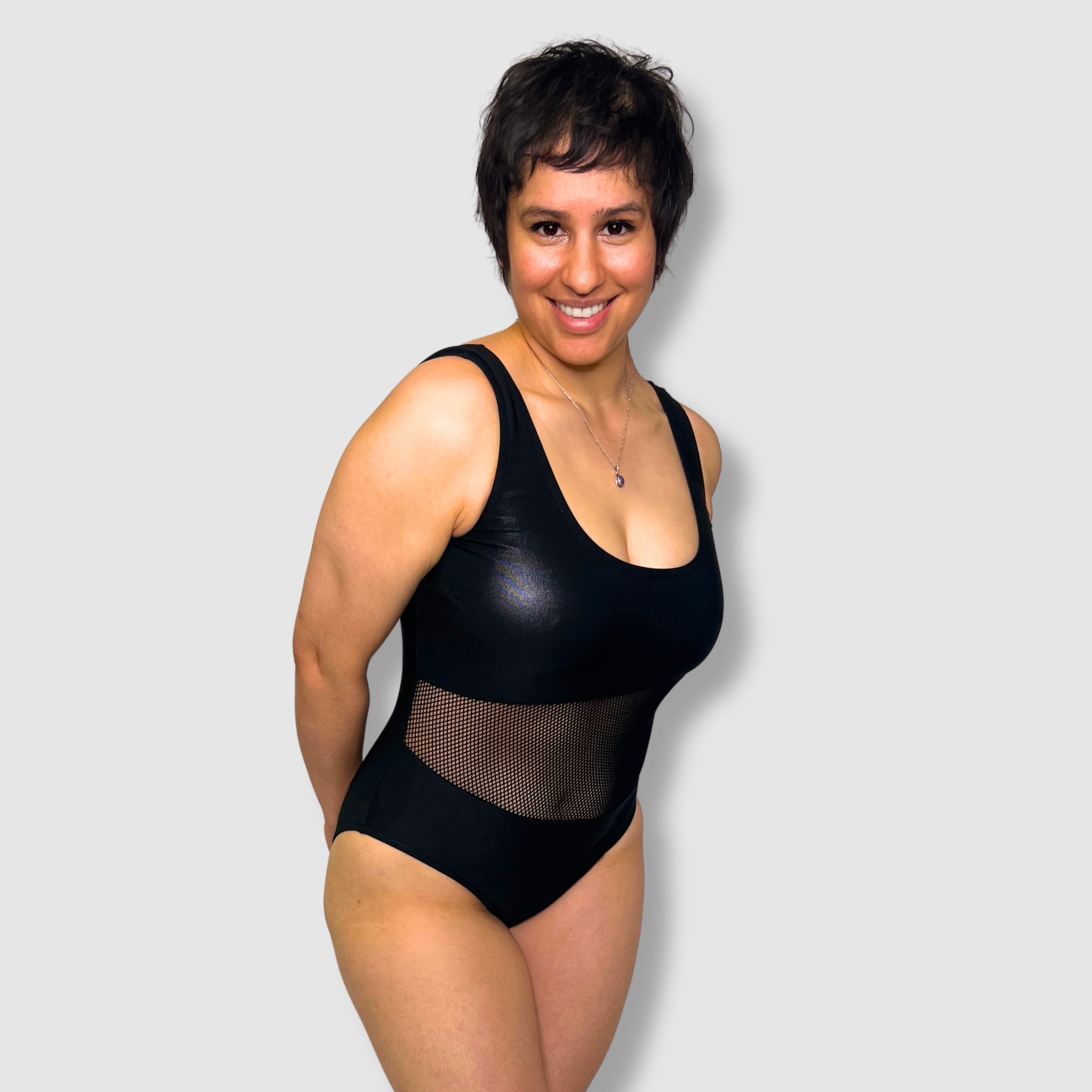 XSMALL - the 'black + mesh' one-piece – Zero Waste Daniel