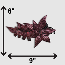 Load image into Gallery viewer, &#39;metallic blooms&#39; leather brooch (maroon)
