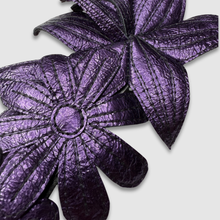 Load image into Gallery viewer, &#39;metallic blooms&#39; leather brooch (purple)
