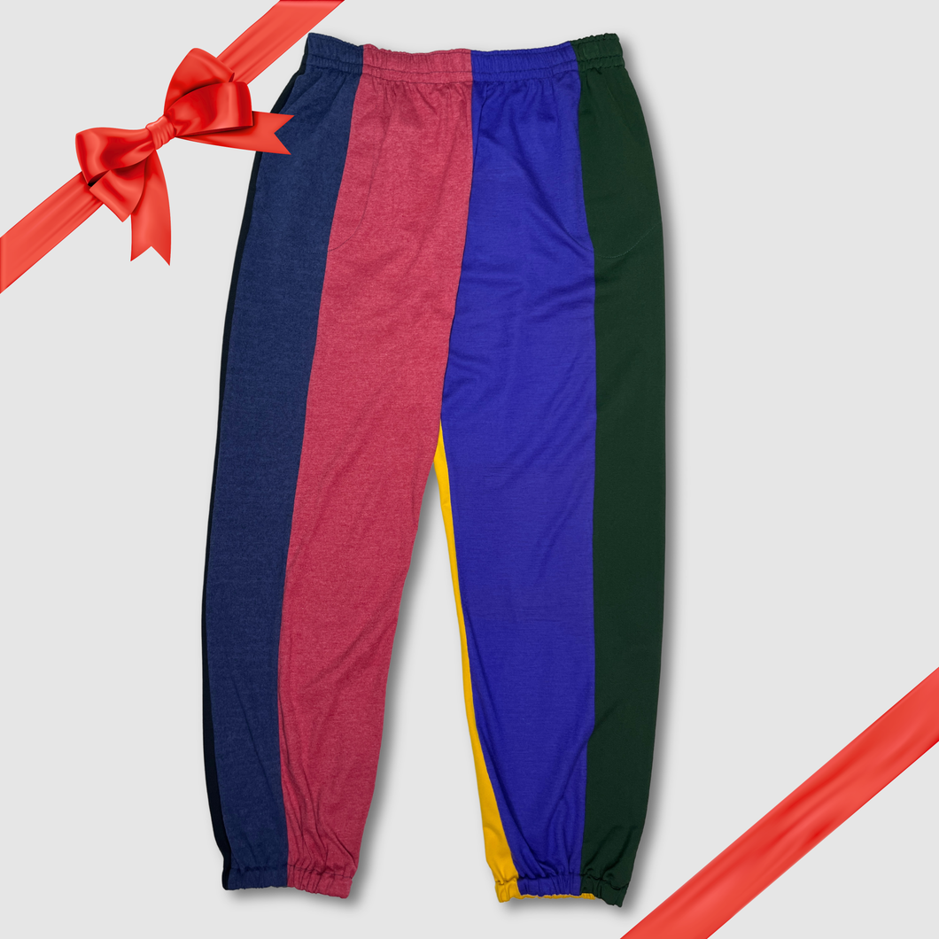 in-stock holiday - SIZE: XL/2XL - primary colors 'color block' joggers