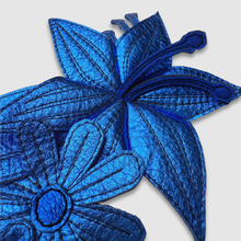Load image into Gallery viewer, &#39;metallic blooms&#39; leather brooch (blue)
