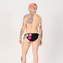 Load image into Gallery viewer, the &#39;black + neon florals&#39; string bottom swim set (top and choice of bottom)
