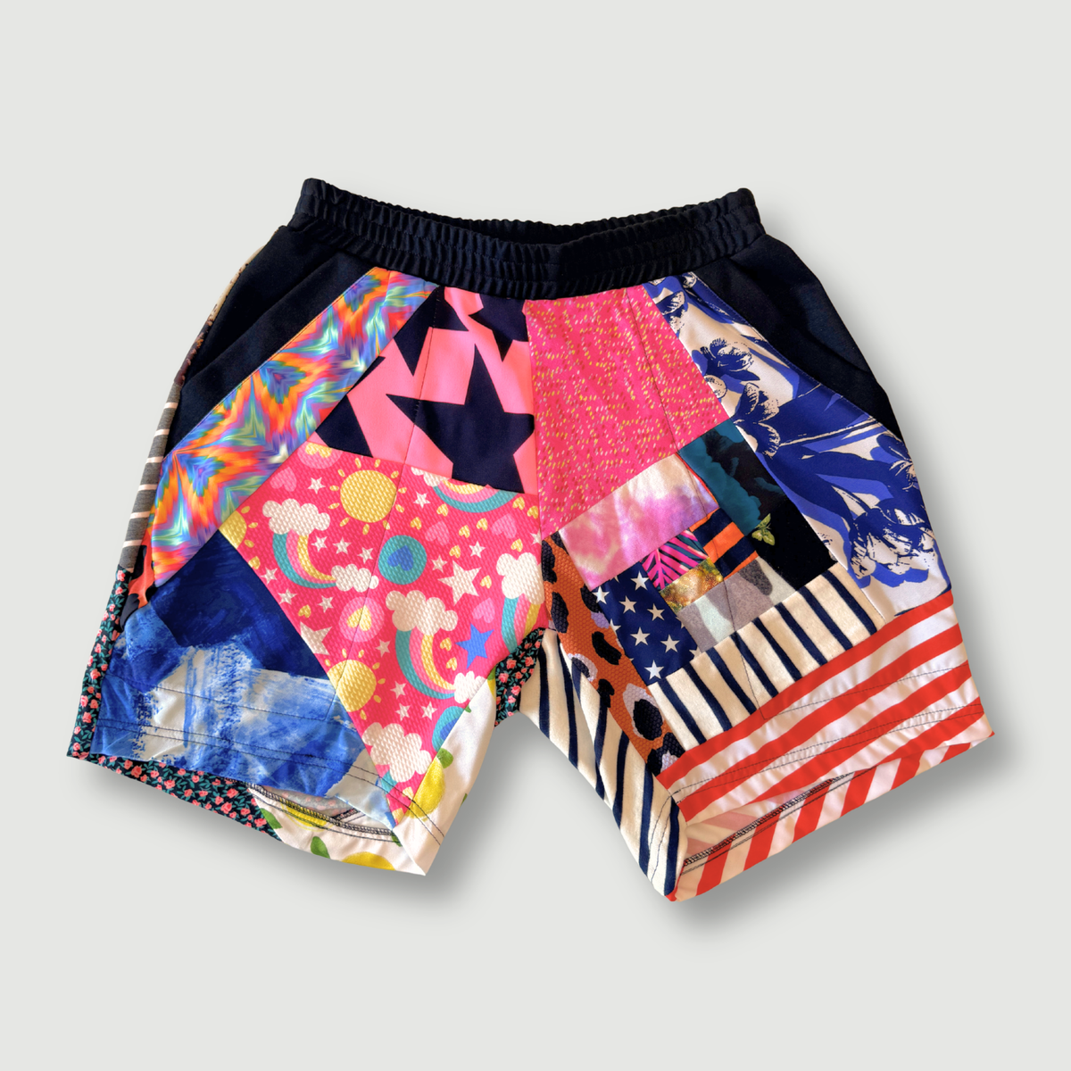 size small - sample sale - mixed print short