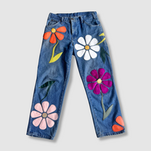 Load image into Gallery viewer, denim &#39;leather daisies&#39; jeans *NEW RELEASE*
