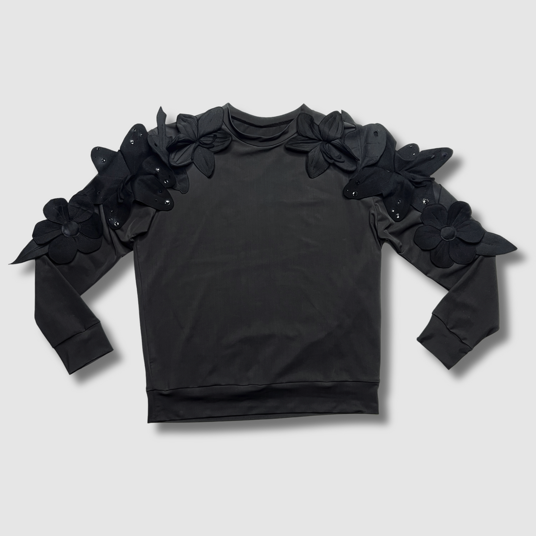 'pitch black botanicals' crewneck sweatshirt