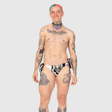 Load image into Gallery viewer, the &#39;black + white&#39; string bikini bottom
