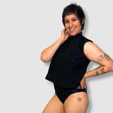 Load image into Gallery viewer, the &#39;black + mesh&#39; crop top
